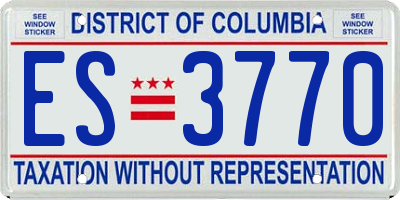 DC license plate ES3770