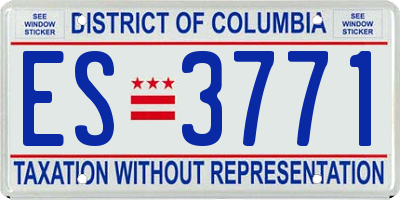 DC license plate ES3771