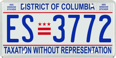 DC license plate ES3772