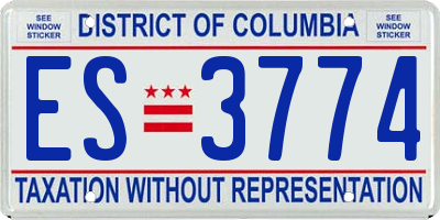 DC license plate ES3774