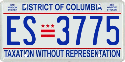 DC license plate ES3775