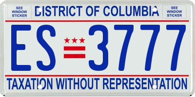 DC license plate ES3777