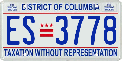 DC license plate ES3778