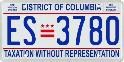 DC license plate ES3780