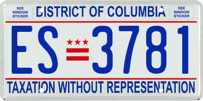 DC license plate ES3781