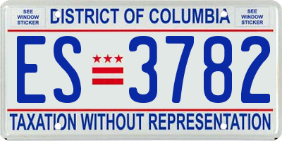 DC license plate ES3782