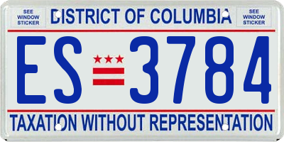 DC license plate ES3784