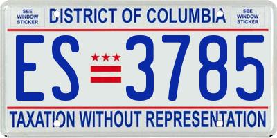 DC license plate ES3785