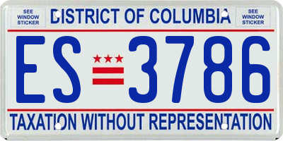 DC license plate ES3786