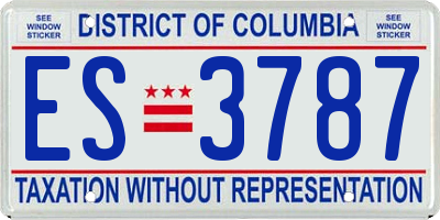 DC license plate ES3787