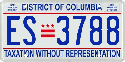 DC license plate ES3788