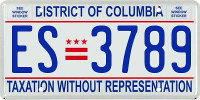 DC license plate ES3789