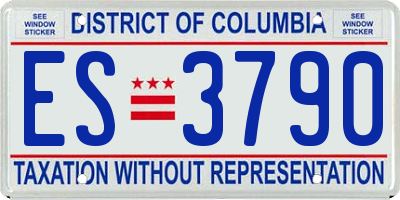 DC license plate ES3790