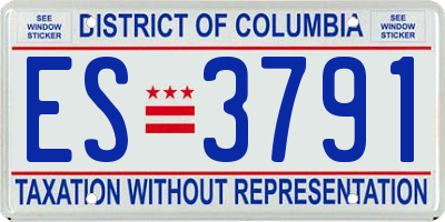 DC license plate ES3791