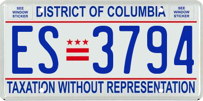 DC license plate ES3794