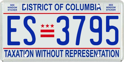 DC license plate ES3795