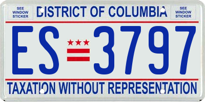 DC license plate ES3797
