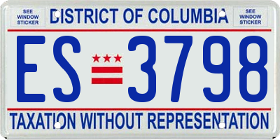 DC license plate ES3798