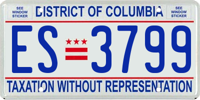 DC license plate ES3799