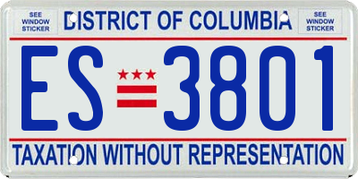 DC license plate ES3801