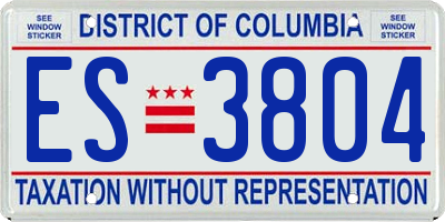 DC license plate ES3804