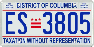 DC license plate ES3805