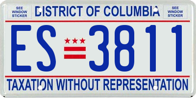 DC license plate ES3811