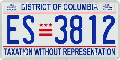 DC license plate ES3812