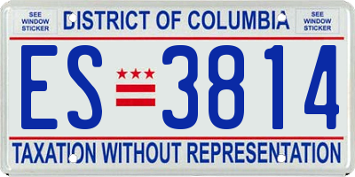 DC license plate ES3814