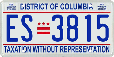 DC license plate ES3815