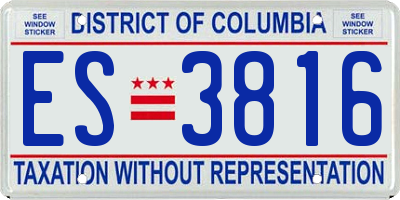 DC license plate ES3816