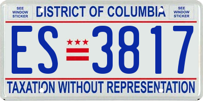 DC license plate ES3817