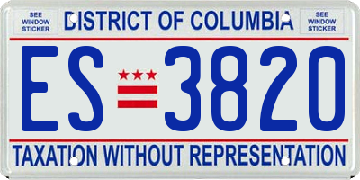 DC license plate ES3820