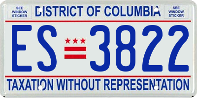 DC license plate ES3822