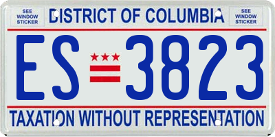 DC license plate ES3823