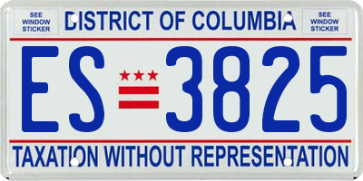 DC license plate ES3825