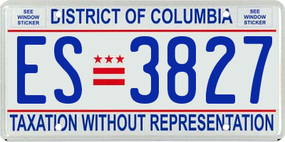 DC license plate ES3827