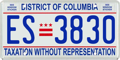 DC license plate ES3830