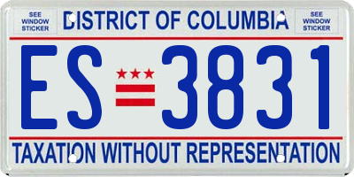 DC license plate ES3831