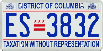 DC license plate ES3832