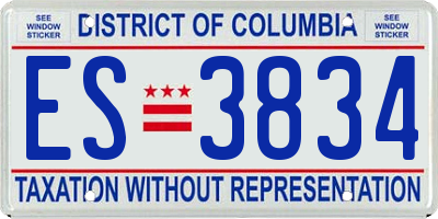 DC license plate ES3834