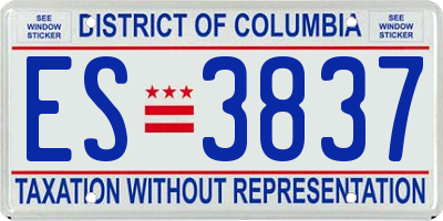 DC license plate ES3837