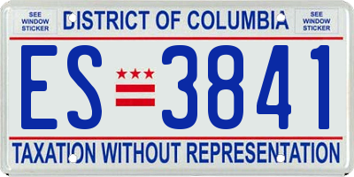 DC license plate ES3841