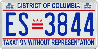 DC license plate ES3844