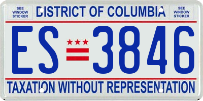 DC license plate ES3846