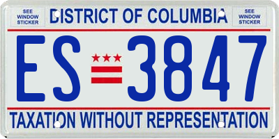 DC license plate ES3847