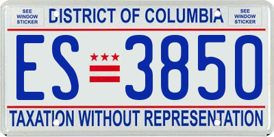 DC license plate ES3850