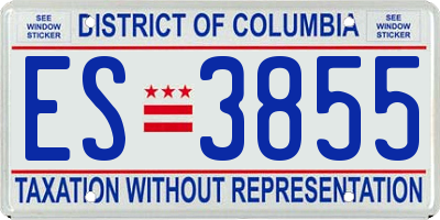 DC license plate ES3855