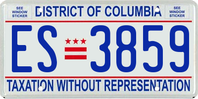 DC license plate ES3859