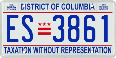 DC license plate ES3861